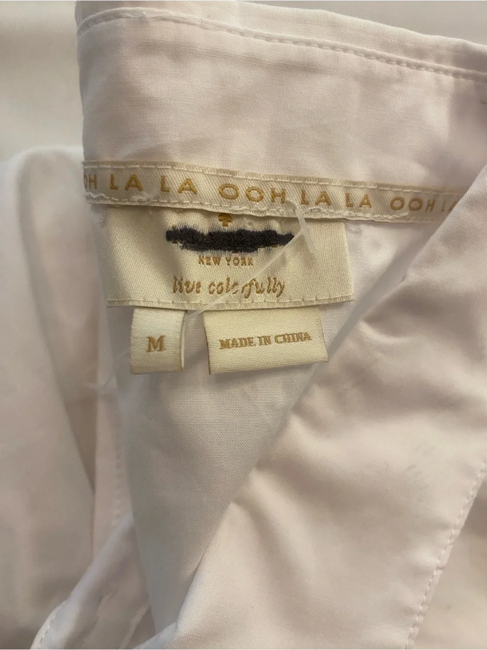 Kate Spade Women’s White Ruffle Button Down Shirt Peplum size medium